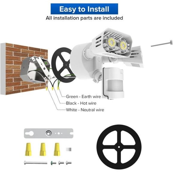 LED Security Lights, 18W (150Watt Incandescent Equiv.) Motion Sensor Lights - Picture 6 of 7